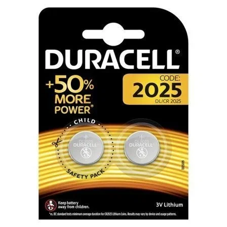 Duracell CR 2025 Pilas de Botón de Litio, Pack de 2